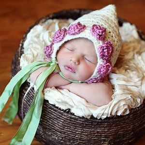New Handmade Baby Bonnet - Photography Prop -Newborn